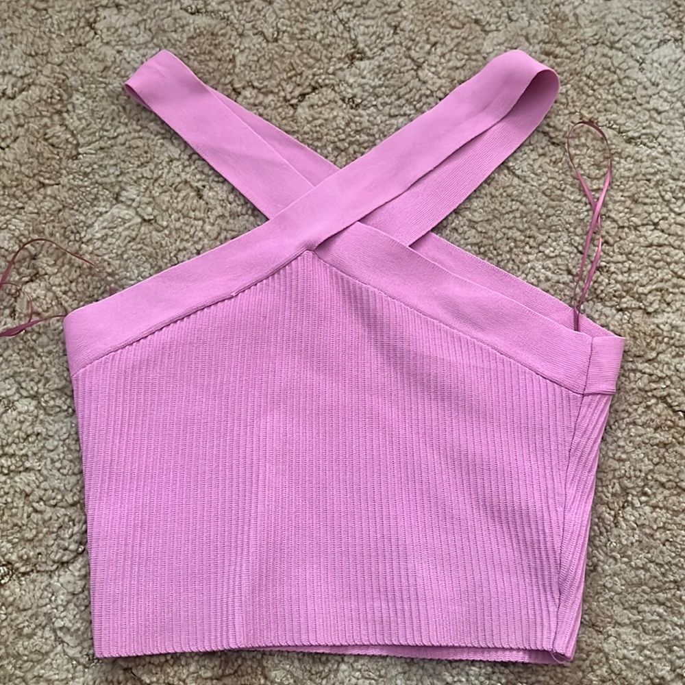 Never Worn Dry Goods high neck cross cross tank